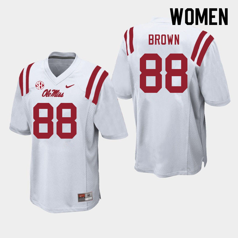 Bralon Brown Ole Miss Rebels NCAA Women's White #88 Stitched Limited College Football Jersey CCI1258RT